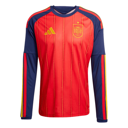 Męska Koszulka Domowa Spain 2026 z Długim Rękawem - World Cup