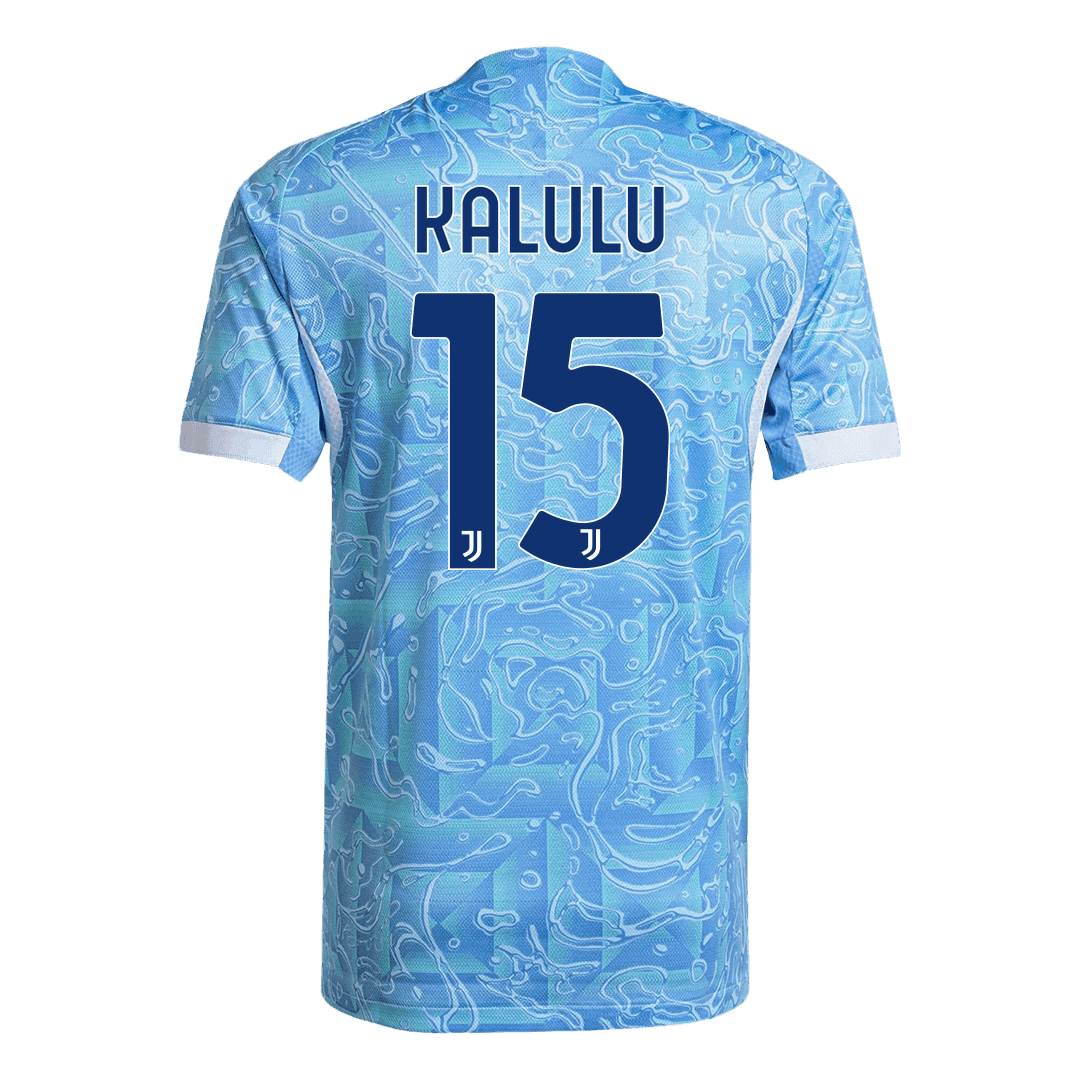 Męska Koszulka Wyjazdowa Juventus KALULU #15 Wersja Piłkarska 2025/26 - Slim Fit - Topowe Koszulki Pilkarskie Sklep Internetowy