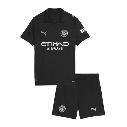 Dziecięcy Zestaw Wyjazdowy Manchester City (Koszulka+Spodenki) 2025/26 - Topowe Koszulki Pilkarskie Sklep Internetowy