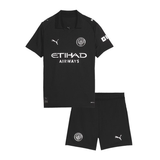 Dziecięcy Zestaw Wyjazdowy Manchester City (Koszulka+Spodenki) 2025/26 - Topowe Koszulki Pilkarskie Sklep Internetowy