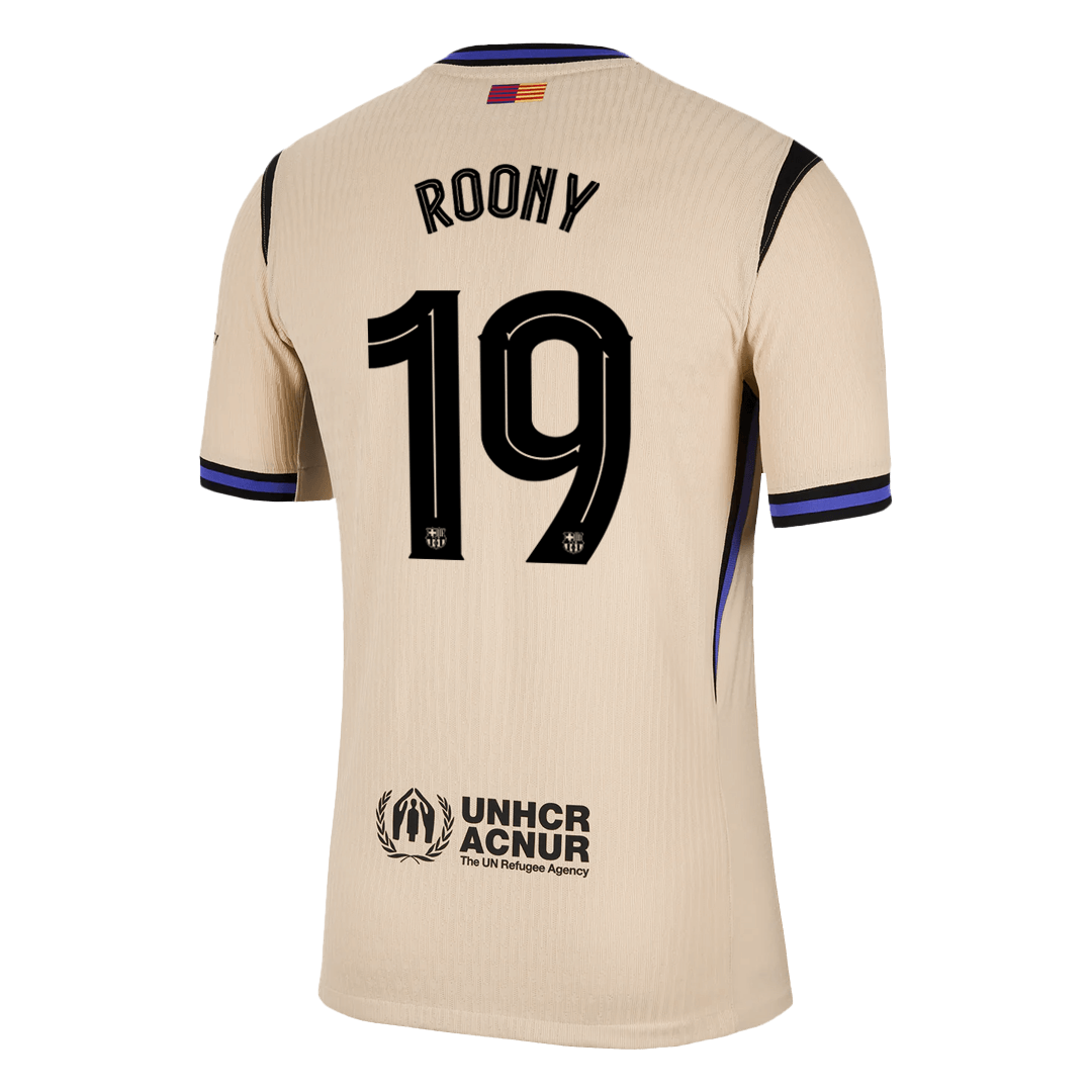 Męska Koszulka Wyjazdowa Barcelona ROONY #19 Wersja Piłkarska 2025/26 - UCL - Slim Fit