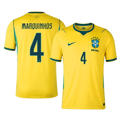 Męska koszulka Brazylii domowa MARQUINHOS #4 - Mundial 2026