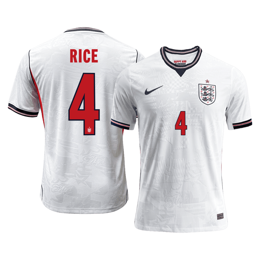 Męska koszulka Anglii domowa RICE #4 wersja zawodnicza – Mundial 2026