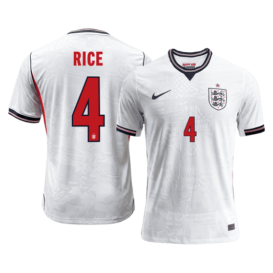 Męska koszulka Anglii domowa RICE #4 wersja zawodnicza – Mundial 2026