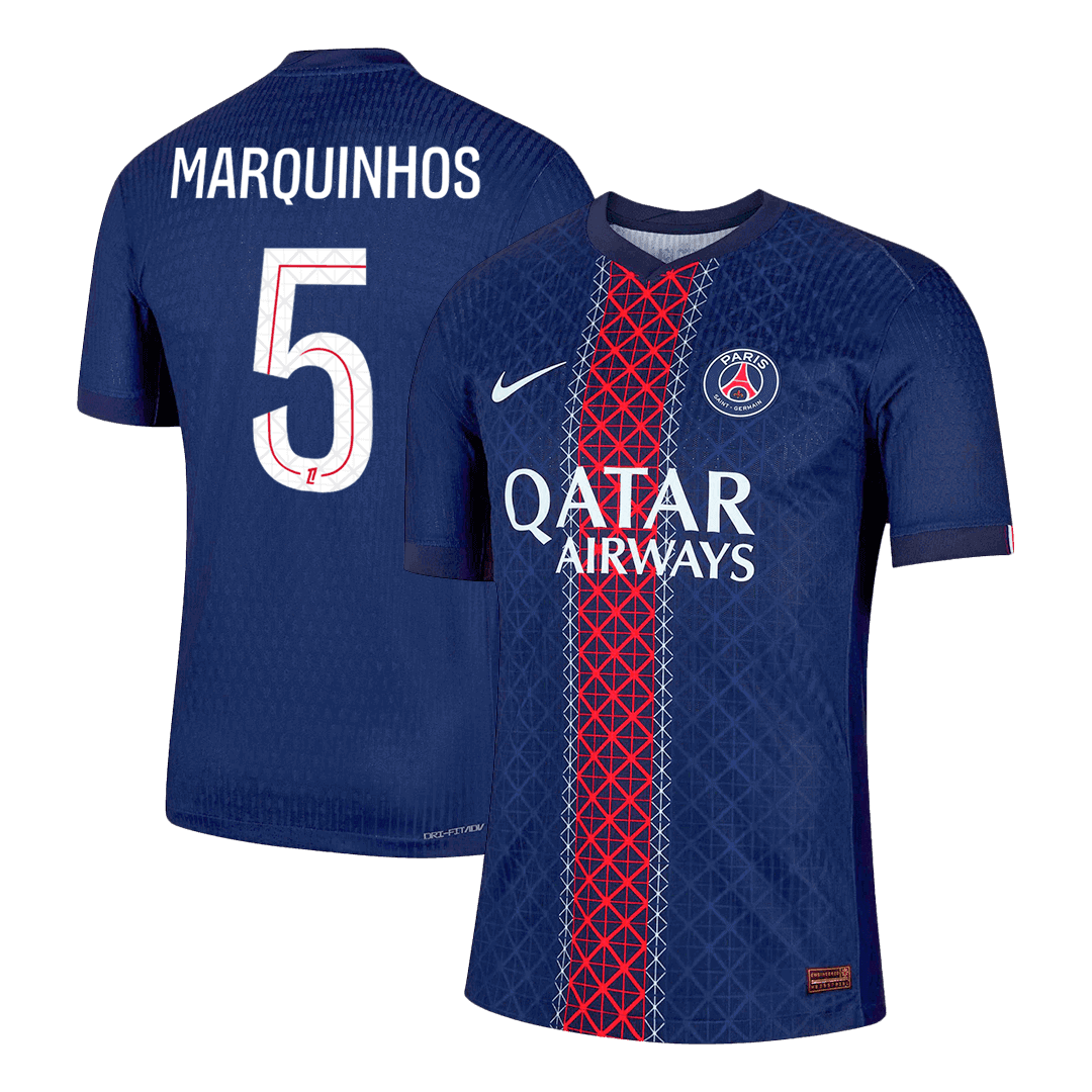 Męska Koszulka Domowa PSG MARQUINHOS #5 Wersja Piłkarska 2025/26 - Slim Fit - Topowe Koszulki Pilkarskie Sklep Internetowy