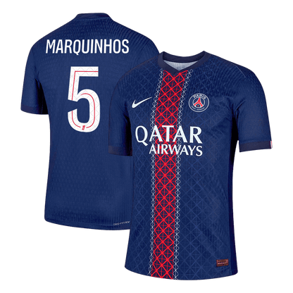 Męska Koszulka Domowa PSG MARQUINHOS #5 Wersja Piłkarska 2025/26 - Slim Fit - Topowe Koszulki Pilkarskie Sklep Internetowy