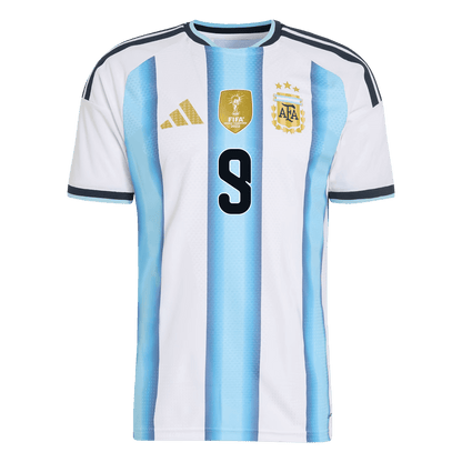 Męska Koszulka Domowa Argentina J.ÁLVAREZ #9 Wersja Piłkarska World Cup 2026 - Slim Fit