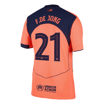 Męska Koszulka Trzecia Wyjazdowa Barcelona F.DE JONG #21 Wersja Piłkarska 2025/26 - Slim Fit - Topowe Koszulki Pilkarskie Sklep Internetowy