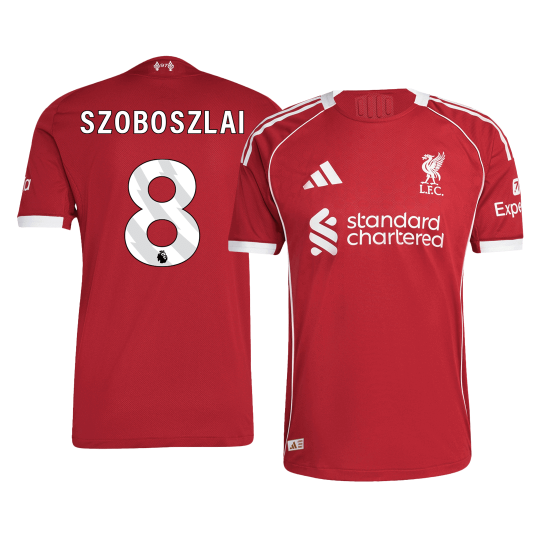 Męska Koszulka Domowa Liverpool SZOBOSZLAI #8 Wersja Piłkarska 2025/26 - Slim Fit