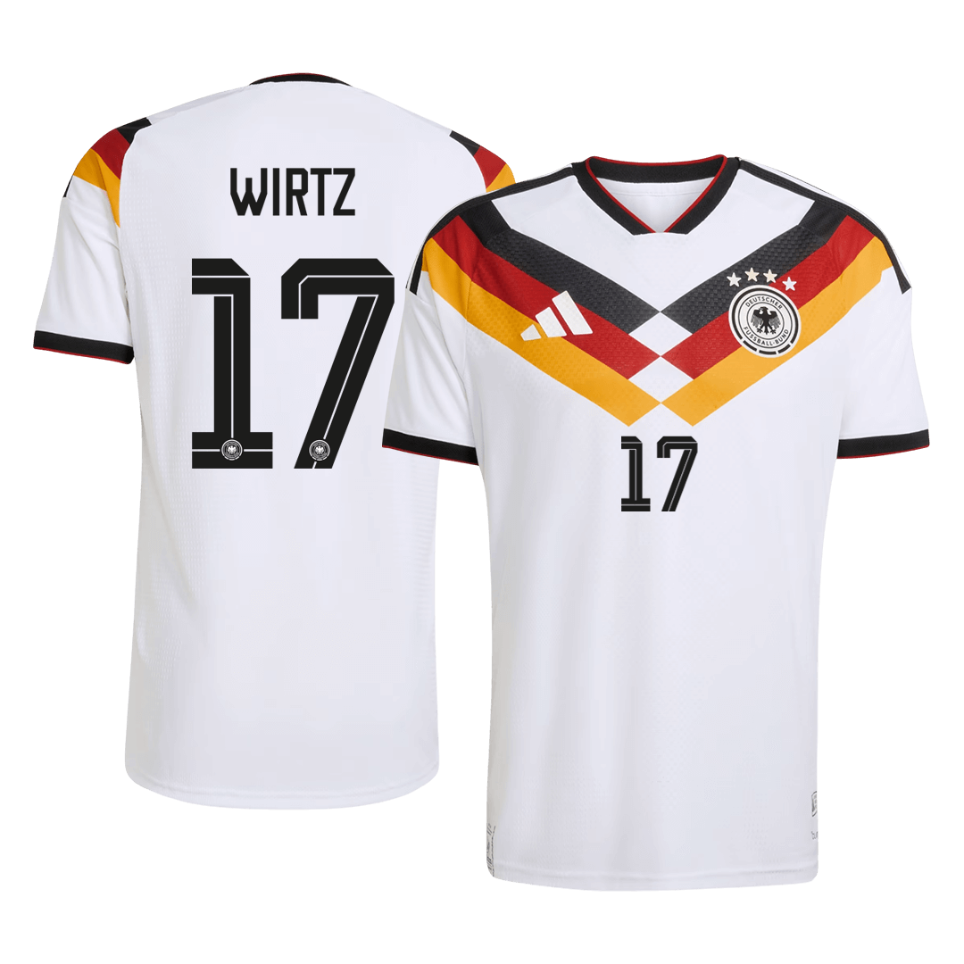 Męska Koszulka Domowa Niemcy WIRTZ #17 Wersja Piłkarska World Cup 2026 - Slim Fit