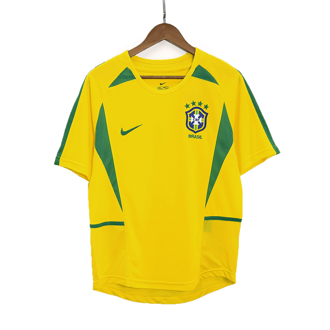 Męska Koszulka Retro Domowa Brazil 2002/03 - Topowe Koszulki Pilkarskie Sklep Internetowy