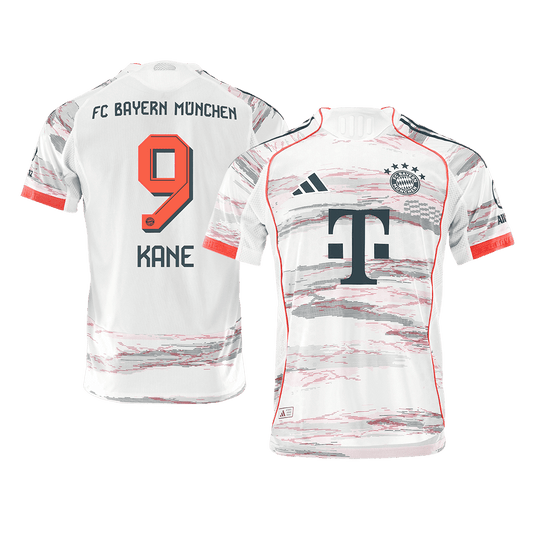 Męska Koszulka Wyjazdowa Bayern Monachium KANE #9 Wersja Piłkarska 2025/26 - Slim Fit - Topowe Koszulki Pilkarskie Sklep Internetowy