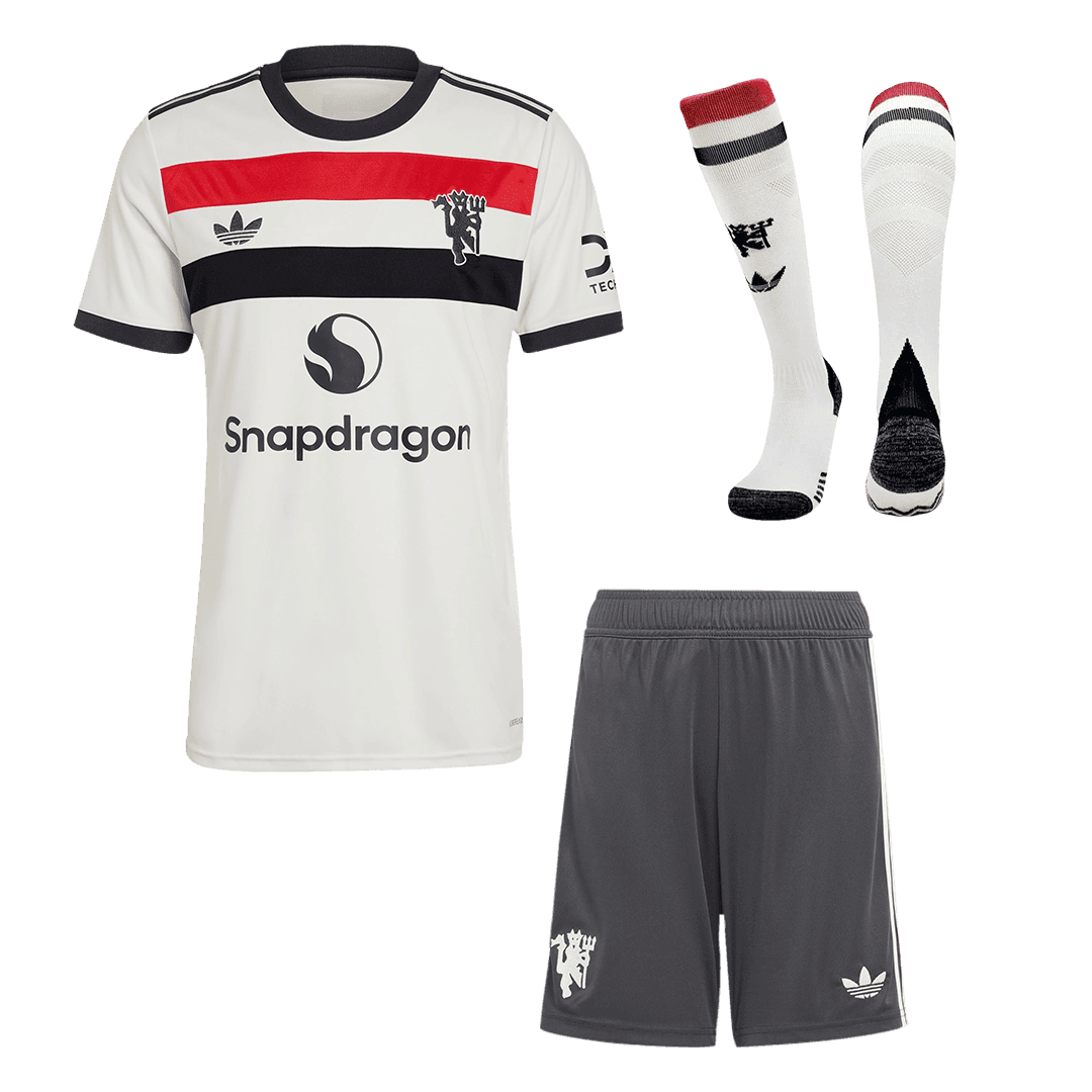 Strój piłkarski Manchester United Trzeci Wyjazdowy (Koszulka + Spodenki + Getry) 2024/25 - Topowe Koszulki Pilkarskie Sklep Internetowy