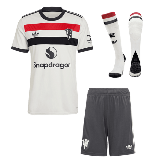 Strój piłkarski Manchester United Trzeci Wyjazdowy (Koszulka + Spodenki + Getry) 2024/25 - Topowe Koszulki Pilkarskie Sklep Internetowy