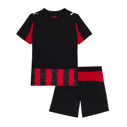 Dziecięcy Zestaw Domowy AC Milan (Koszulka+Spodenki) 2025/26 - Topowe Koszulki Pilkarskie Sklep Internetowy