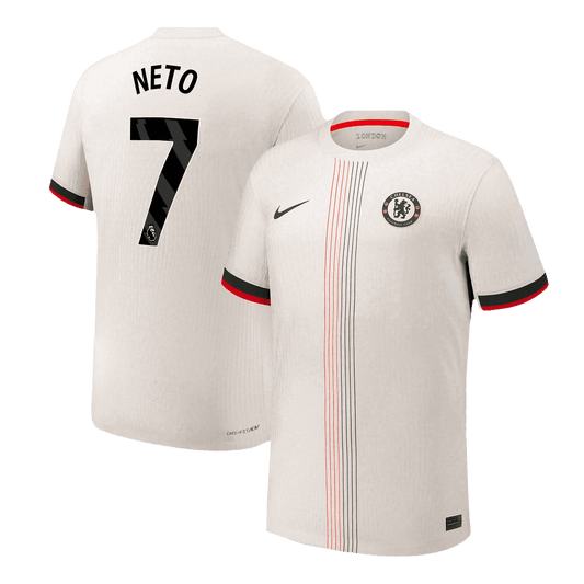 Męska Koszulka Wyjazdowa Chelsea NETO #7 Wersja Piłkarska 2025/26 - Slim Fit - Topowe Koszulki Pilkarskie Sklep Internetowy