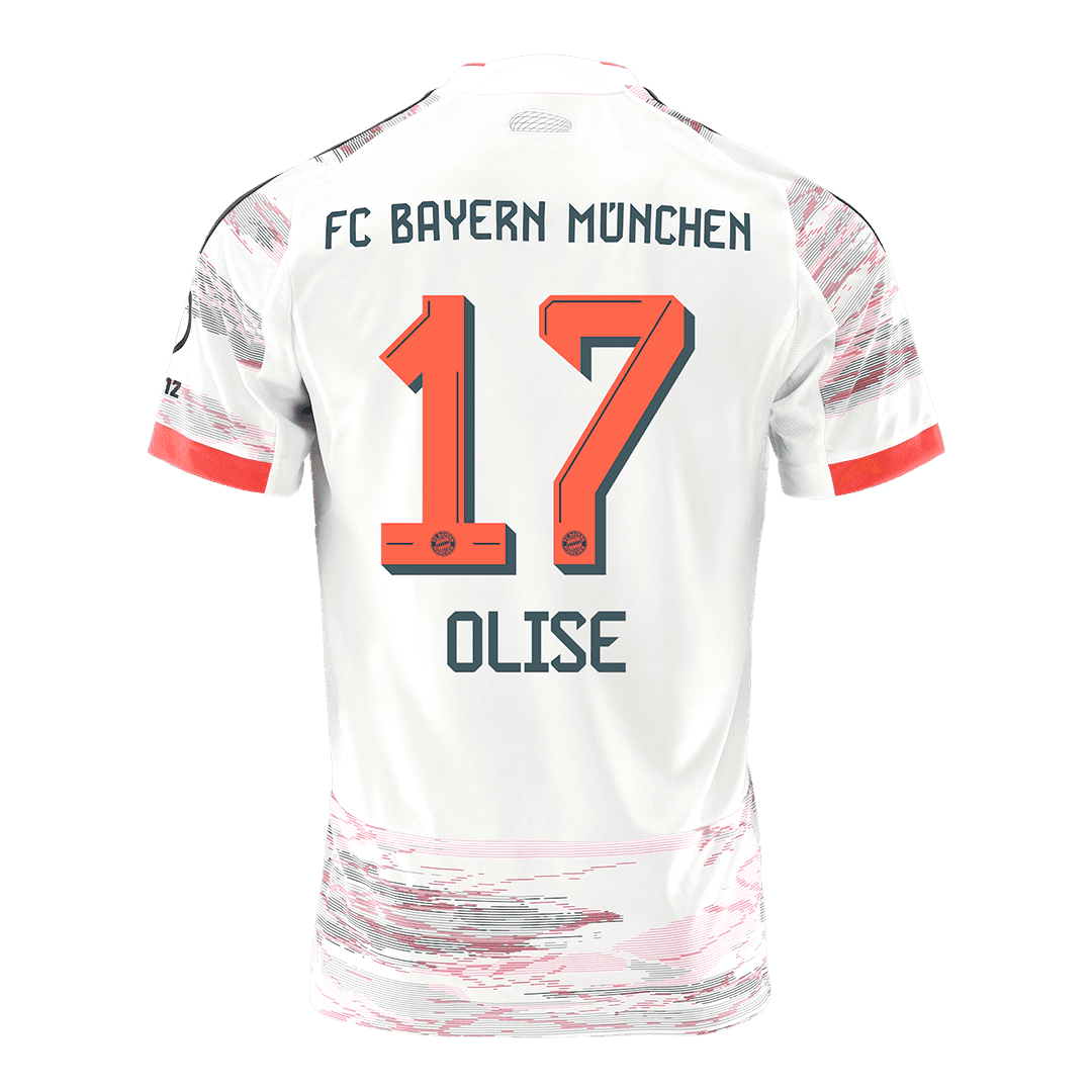 Męska Koszulka Wyjazdowa Bayern Munich OLISE #17 2025/26 - Topowe Koszulki Pilkarskie Sklep Internetowy