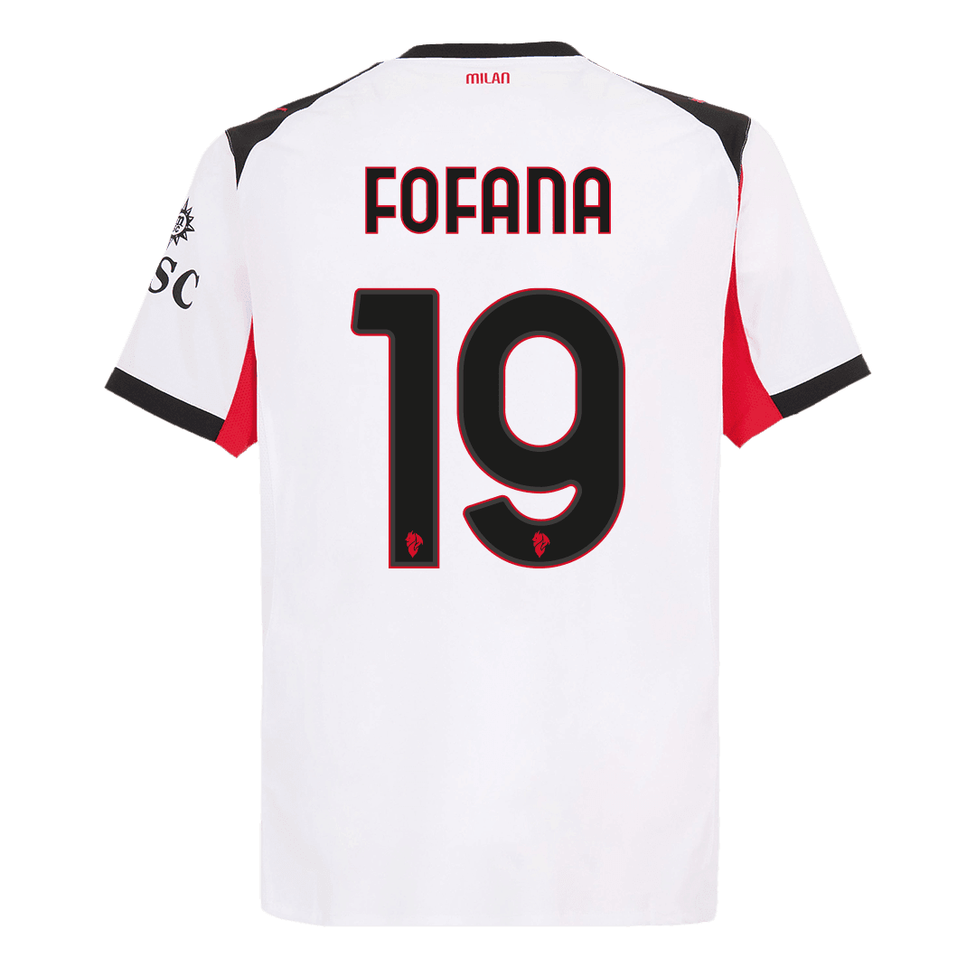 Męska Koszulka Wyjazdowa AC Milan FOFANA #19 Wersja Piłkarska 2025/26 - Slim Fit - Topowe Koszulki Pilkarskie Sklep Internetowy