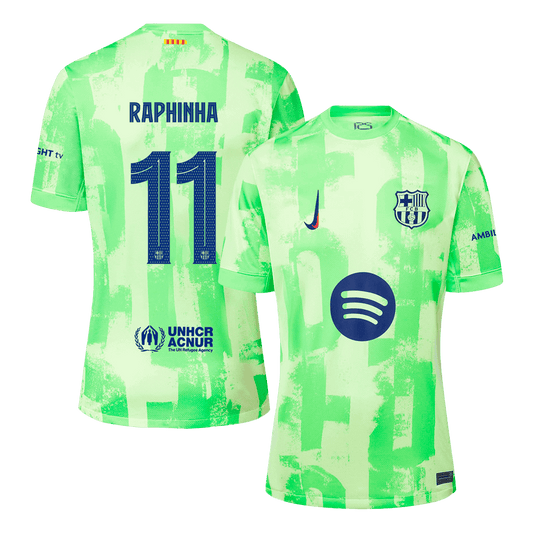 Koszulka Barcelona trzecia wyjazdowa 2024/25 RAPHINHA #11 - UCL (Spotify Logo Without Text) - Topowe Koszulki Pilkarskie Sklep Internetowy