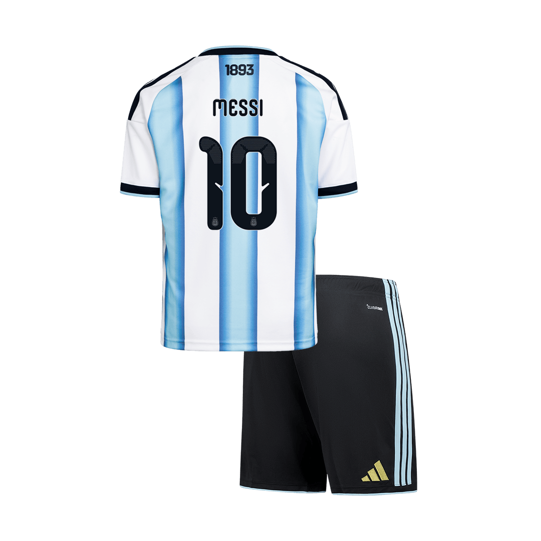 Dziecięcy zestaw Argentyny domowa MESSI #10 (Koszulka+Spodenki) - Mundial 2026 [PREMIUM]