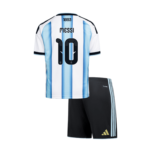 Dziecięcy zestaw Argentyny domowa MESSI #10 (Koszulka+Spodenki) - Mundial 2026 [PREMIUM]