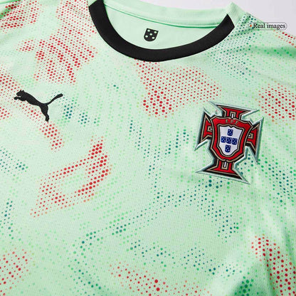 Męska Koszulka Wyjazdowa Portugalia 2025 Zielona - Women's Euro - Topowe Koszulki Pilkarskie Sklep Internetowy
