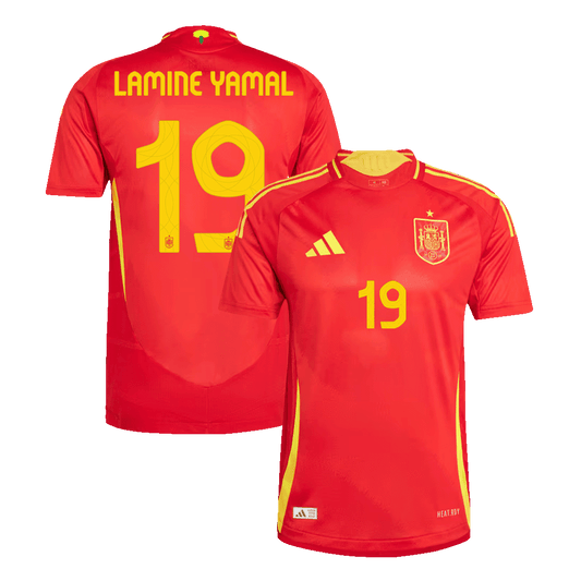 Męska Koszulka Domowa Hiszpania LAMINE YAMAL #19 Wersja Piłkarska EURO 2024 - Slim Fit - Topowe Koszulki Pilkarskie Sklep Internetowy