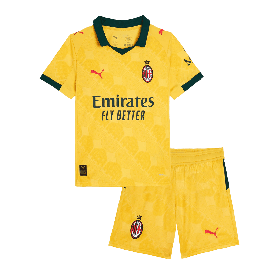 Dziecięcy Zestaw Trzecia Wyjazdowa AC Milan (Koszulka+Spodenki) 2025/26 - Topowe Koszulki Pilkarskie Sklep Internetowy