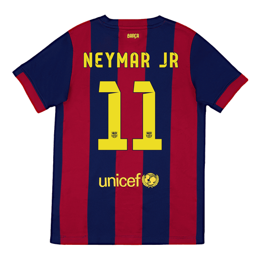 Męska Koszulka Retro NEYMAR JR #11 Barcelona Domowa 2014/15 - Topowe Koszulki Pilkarskie Sklep Internetowy