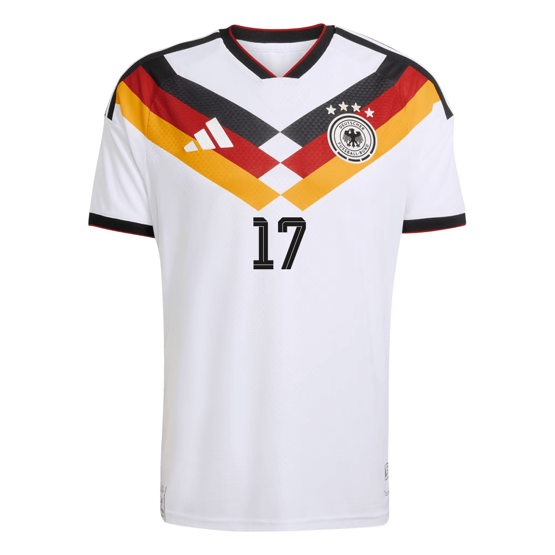 Męska Koszulka Domowa Niemcy WIRTZ #17 Wersja Piłkarska World Cup 2026 - Slim Fit