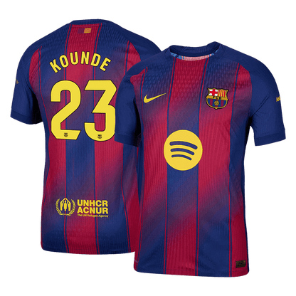 Męska Koszulka Domowa Barcelona KOUNDE #23 Wersja Piłkarska 2025/26 - Slim Fit - Topowe Koszulki Pilkarskie Sklep Internetowy