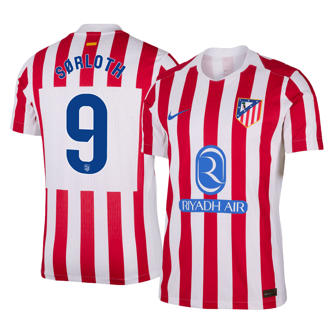 Męska Koszulka Domowa Atletico Madrid SØRLOTH #9 Wersja Piłkarska 2025/26 - Slim Fit