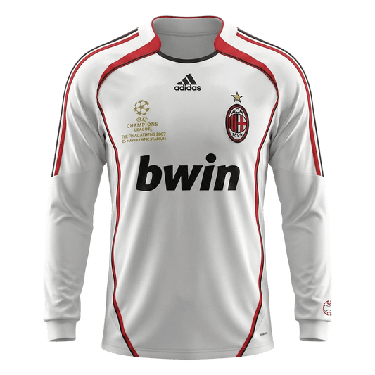 Męska Koszulka Retro Wyjazdowa AC Milan 2006/07 z Długim Rękawem