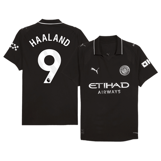 Męska Koszulka Wyjazdowa Manchester City HAALAND #9 Wersja Piłkarska 2025/26 - Slim Fit - Topowe Koszulki Pilkarskie Sklep Internetowy