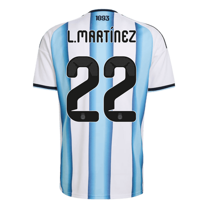 Męska Koszulka Domowa Argentina L.MARTÍNEZ #22 World Cup 2026