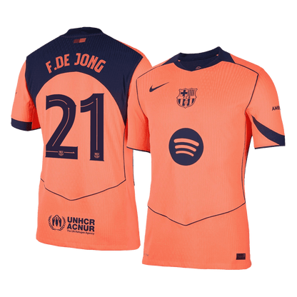 Męska Koszulka Trzecia Wyjazdowa Barcelona F.DE JONG #21 Wersja Piłkarska 2025/26 - Slim Fit - Topowe Koszulki Pilkarskie Sklep Internetowy