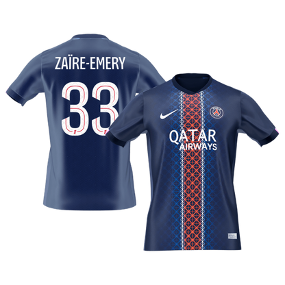 Męska Koszulka Domowa PSG ZAïRE EMERY #33 2025/26 [PREMIUM]