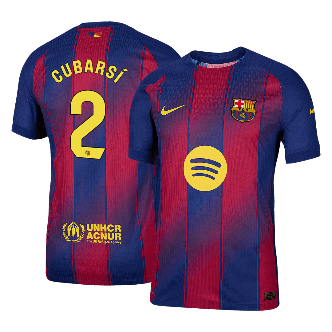 Męska Koszulka Domowa Barcelona CUBARSÍ #2 Wersja Piłkarska 2025/26 - Slim Fit - Topowe Koszulki Pilkarskie Sklep Internetowy