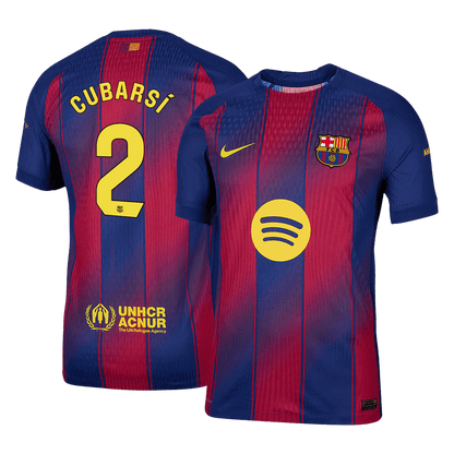 Męska Koszulka Domowa Barcelona CUBARSÍ #2 Wersja Piłkarska 2025/26 - Slim Fit - Topowe Koszulki Pilkarskie Sklep Internetowy