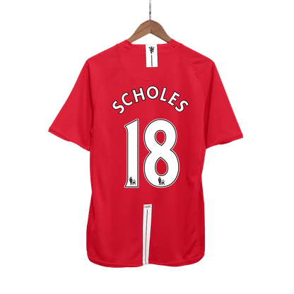 Retro SCHOLES #18 2007/08 Męska Koszulka Domowa MU - Topowe Koszulki Pilkarskie Sklep Internetowy