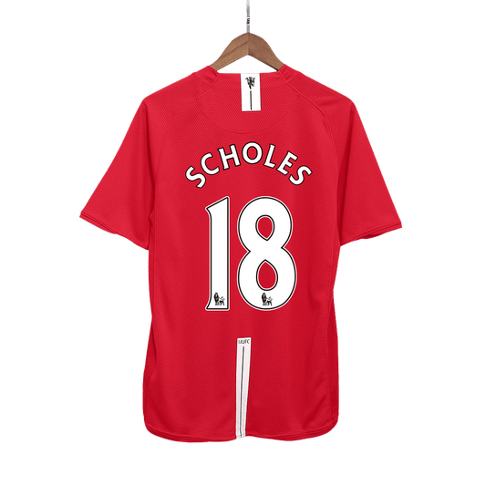 Retro SCHOLES #18 2007/08 Męska Koszulka Domowa MU - Topowe Koszulki Pilkarskie Sklep Internetowy