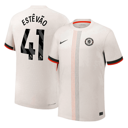 Męska Koszulka Wyjazdowa Chelsea ESTÊVÃO #41 Wersja Piłkarska 2025/26 - Slim Fit - Topowe Koszulki Pilkarskie Sklep Internetowy