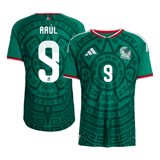 Męska Koszulka Domowa Mexico Raúl #9 Wersja Piłkarska World Cup 2026 - Slim Fit