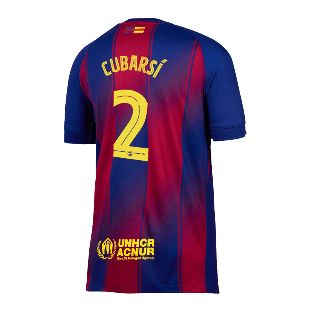 Męska Koszulka Domowa Barcelona CUBARSÍ #2 2025/26 - UCL - Topowe Koszulki Pilkarskie Sklep Internetowy
