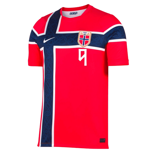 Męska koszulka Norwegii domowa BRAUT HAALAND #9 wersja zawodnicza – Mundial 2026