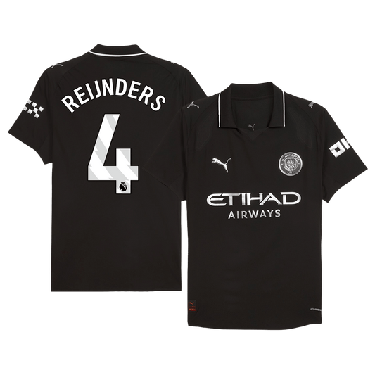 Męska Koszulka Wyjazdowa Manchester City REIJNDERS #4 Wersja Piłkarska 2025/26 - Slim Fit