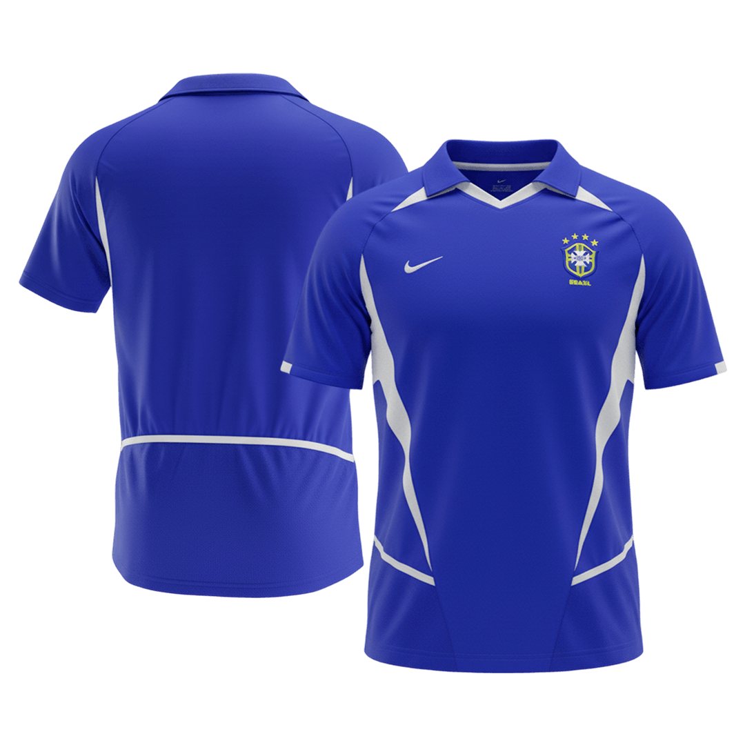 Męska Koszulka Retro Wyjazdowa Brazil 2002
