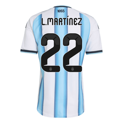 Męska Koszulka Domowa Argentina L.MARTÍNEZ #22 Wersja Piłkarska World Cup 2026 - Slim Fit