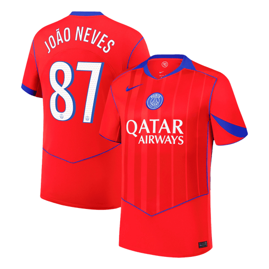 Męska Koszulka Trzecia Wyjazdowa PSG JOÃO NEVES #87 2025/26