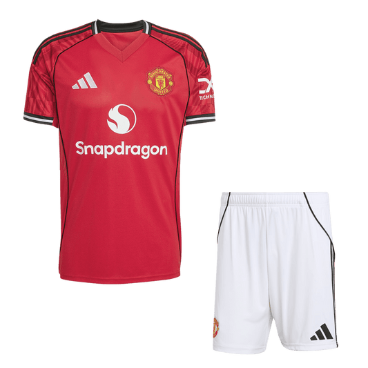 Męski Zestaw Domowy Manchester United (Koszulka+Spodenki) 2025/26 - Topowe Koszulki Pilkarskie Sklep Internetowy